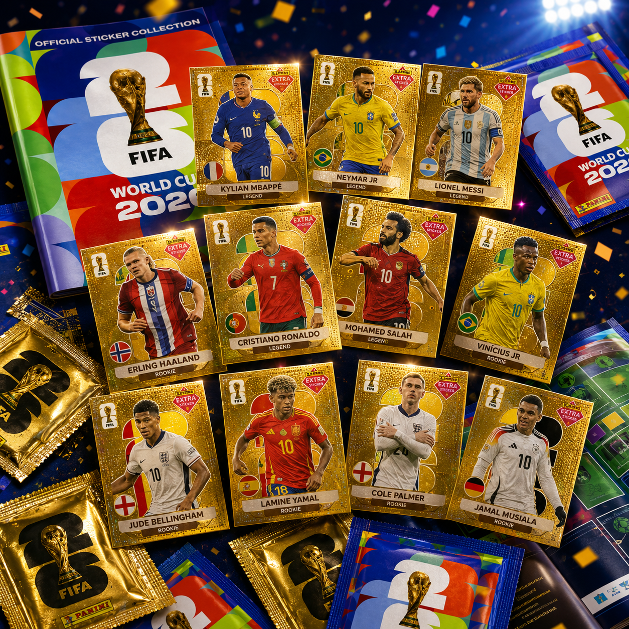 Bonos premium: sobres dorados edición especial y stickers GOLD
